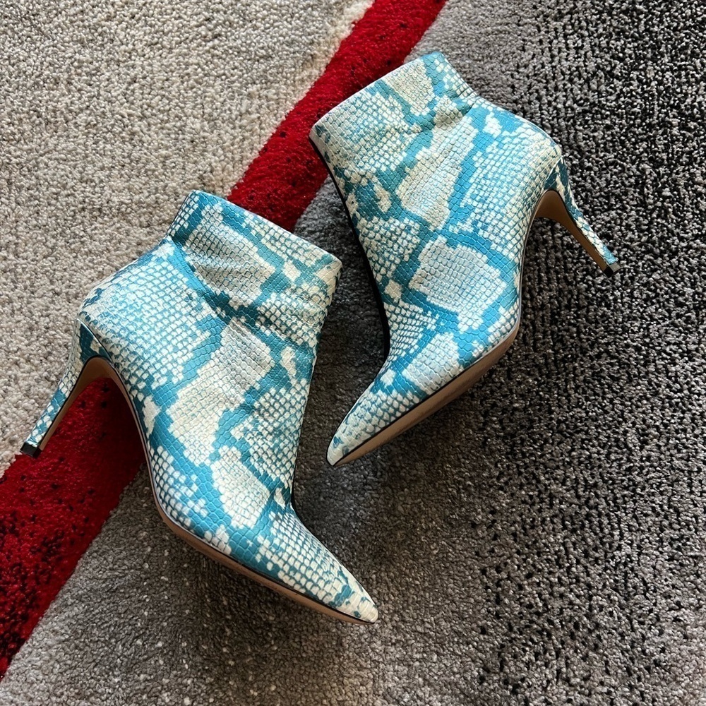 Something Navy Elisa Colorblock Blue Python Bootie
